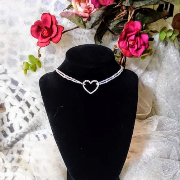 Jewelry - So pretty! Minnie Pearl and heart choker necklace